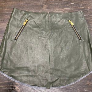 Olive Faux Leather Zara Mini Skirt